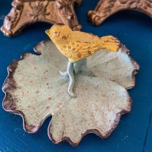 Bird on Leaf Ring Holder/Trinket Dish